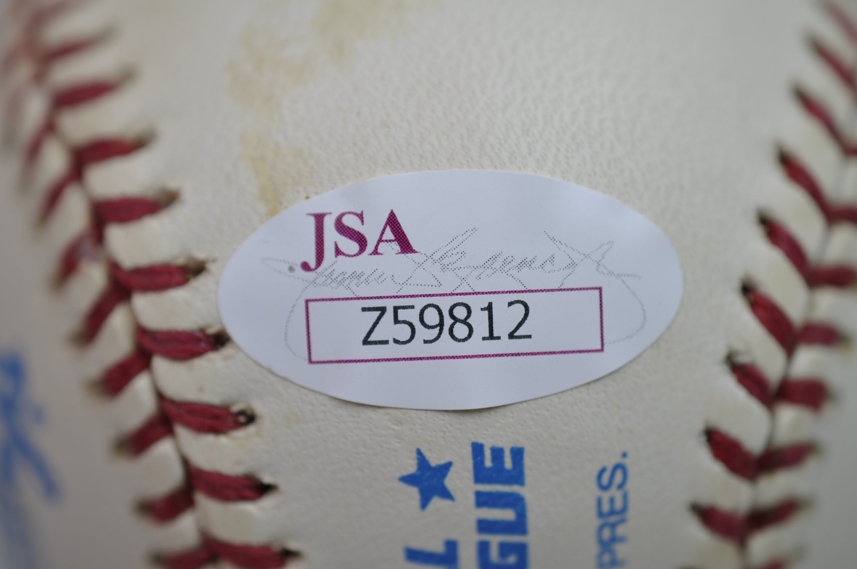 Joe Dimaggio-Signed Ball in Blue Ink