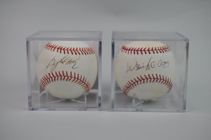 Baseballs Signed by HOF Gaylord Perry and Millie McCovey