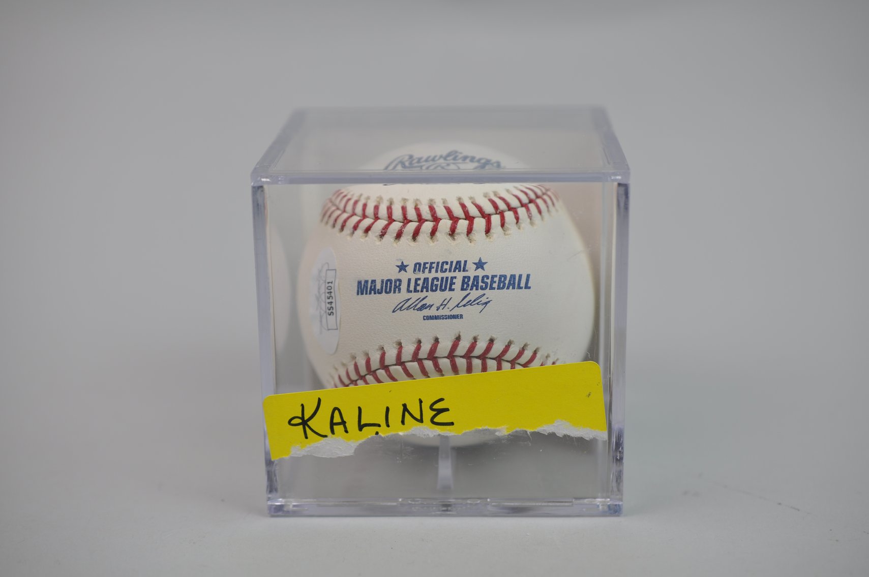 HOF Al Kaline Baseball in Blue Ink