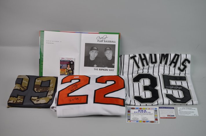 Autographed HOF Jerseys & Signed Ripken Book