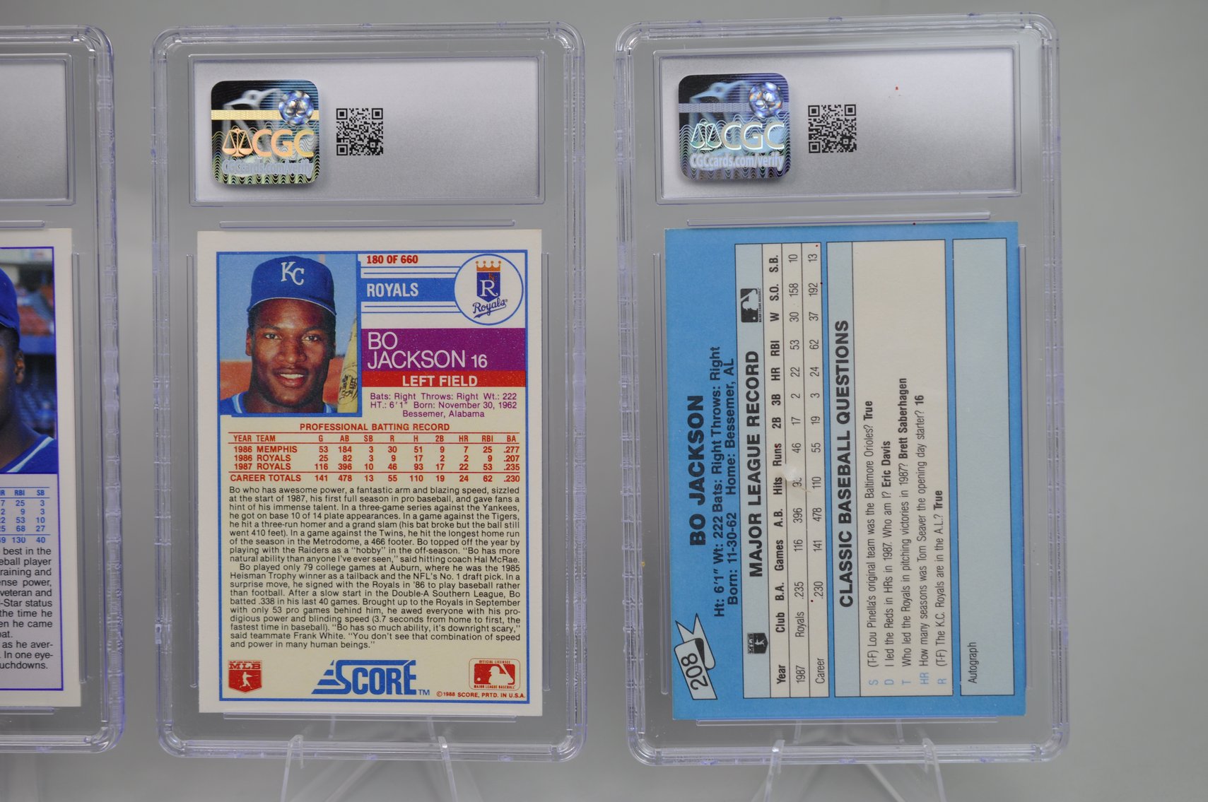 1988-94 Bo Jackson Graded Cards Collection