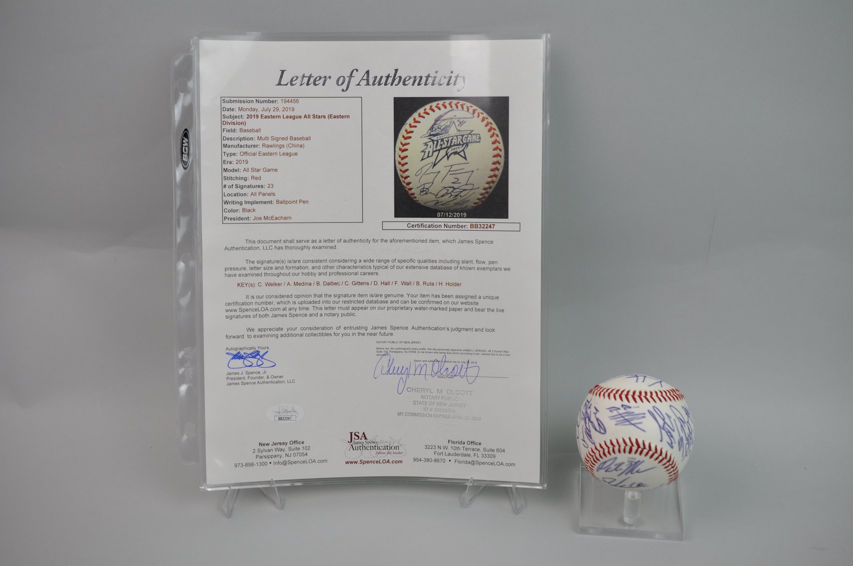 2019 Eastern League All-Stars Signed Baseball