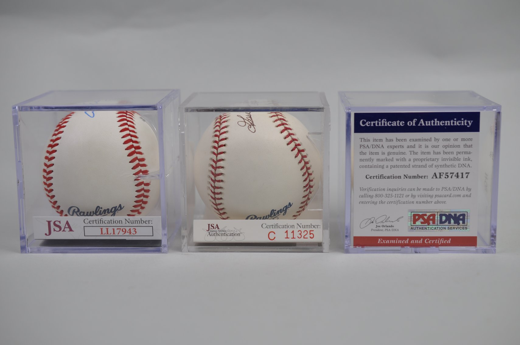 Baseballs Signed by Stars of Free Agency Era