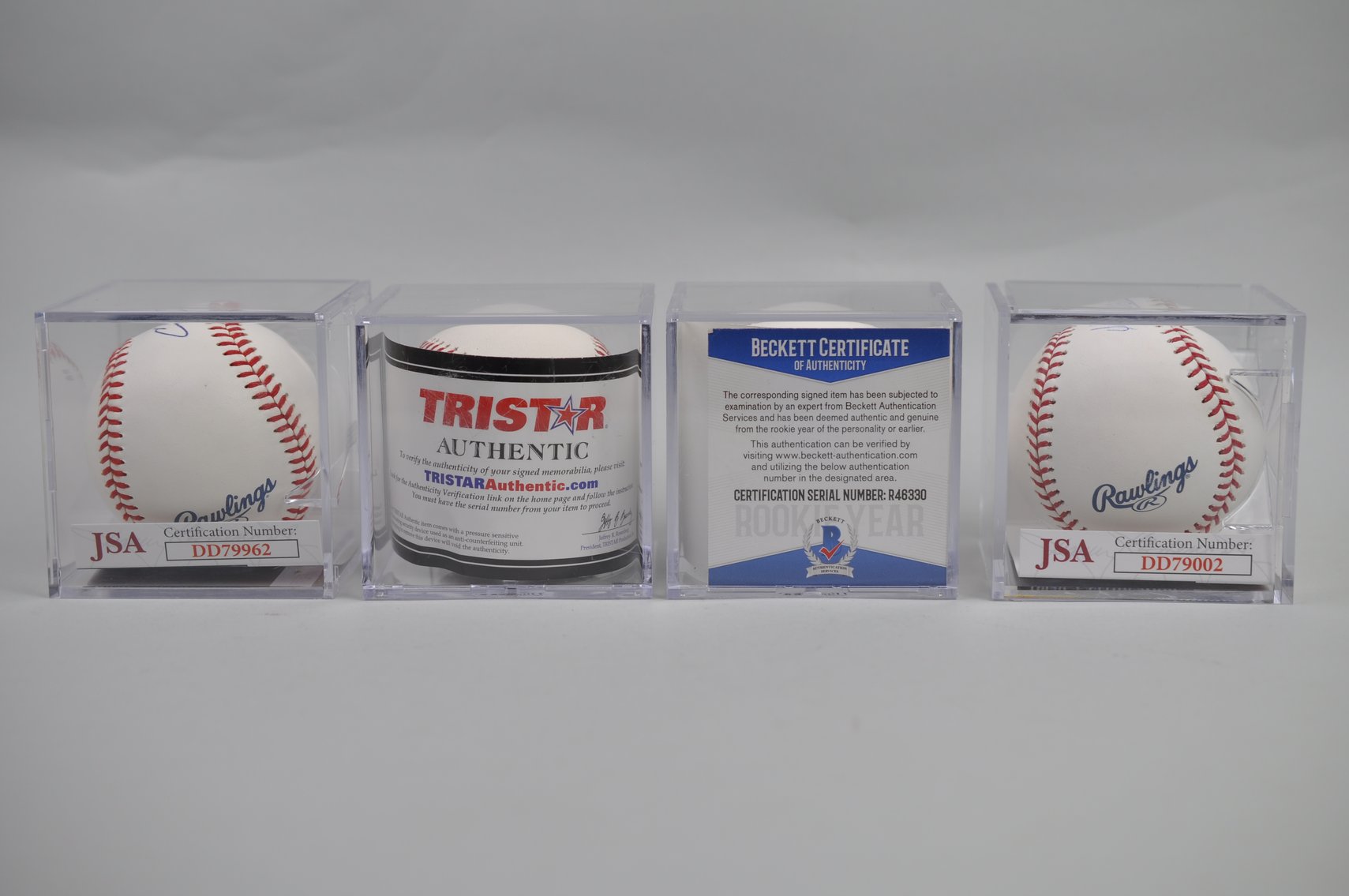 Baseballs Signed by Stars of the Analytics Era