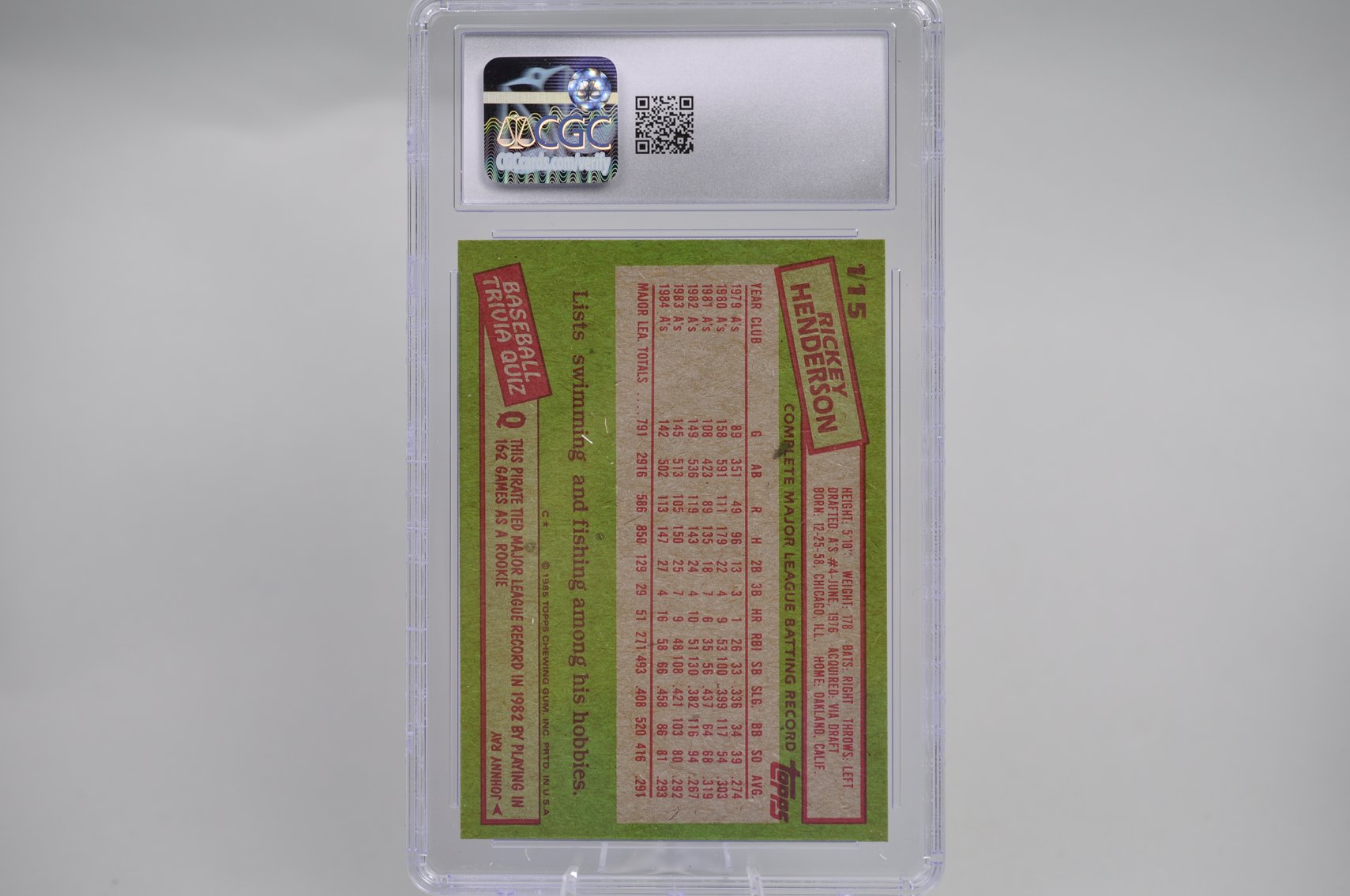 Graded Rickey Henderson & Steve Carlton Cards