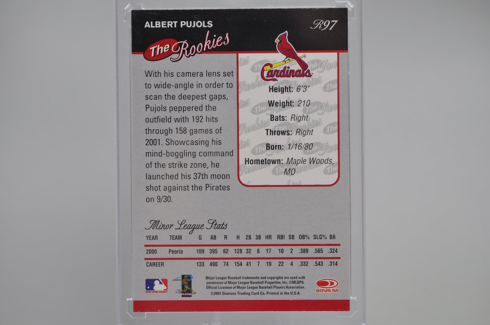 Pujols and Santana Rookie Cards