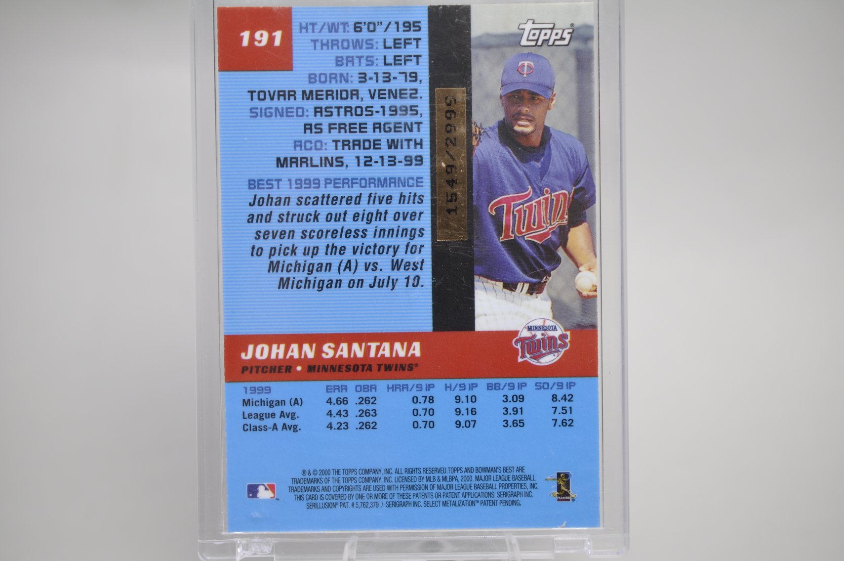 Pujols and Santana Rookie Cards