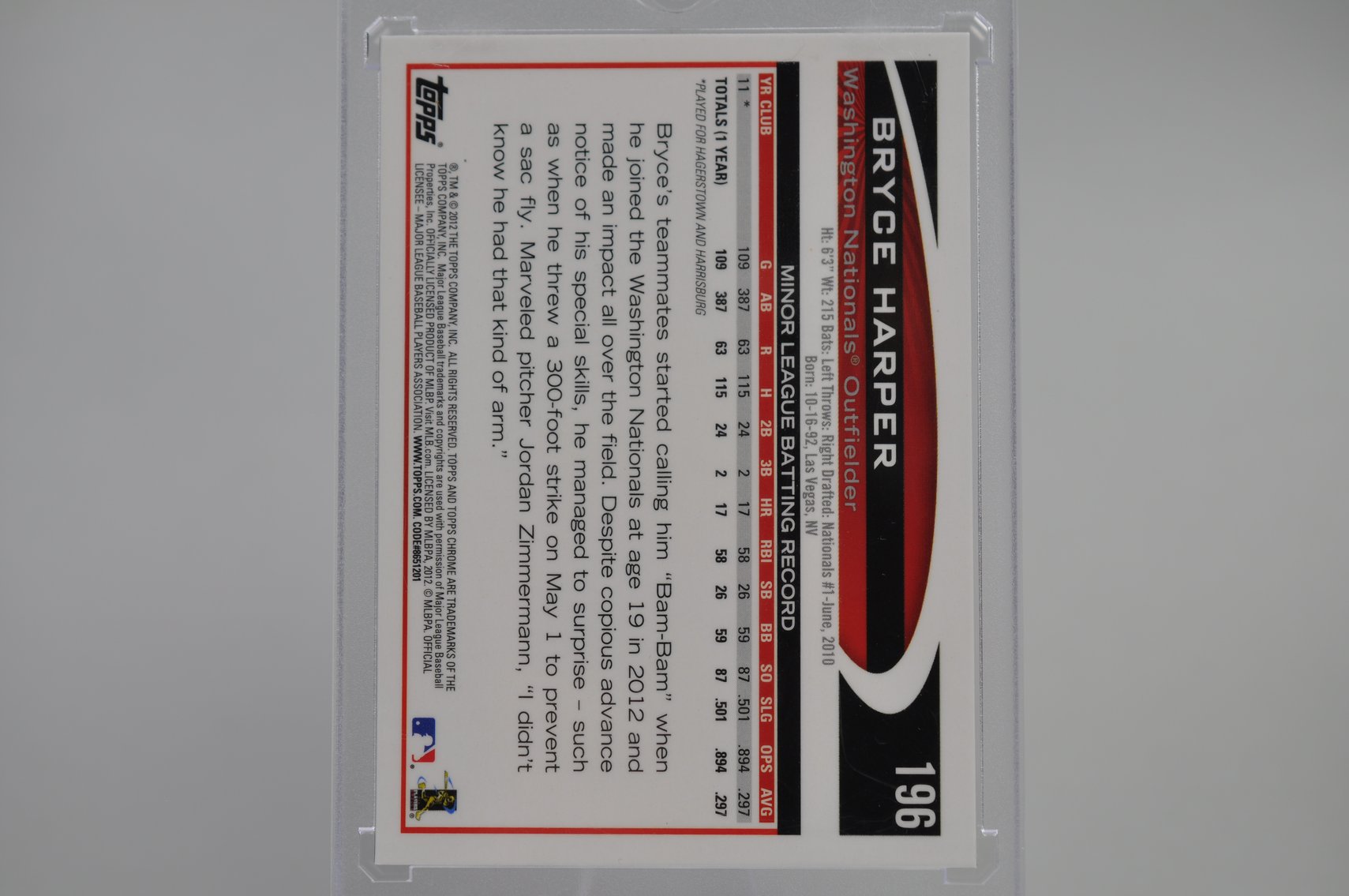 Trout and Harper Baseball Cards