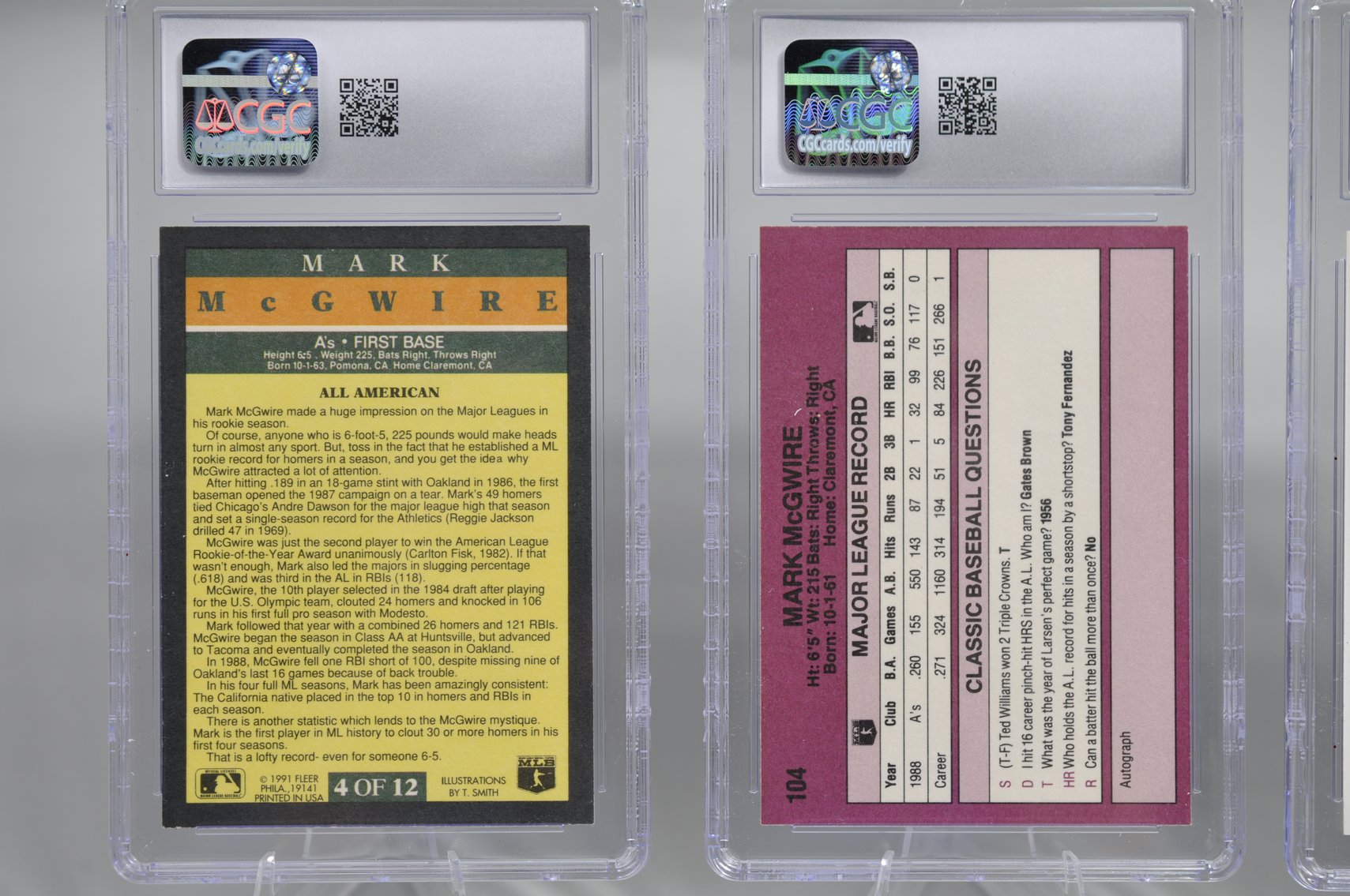 Mark McGwire Graded Cards