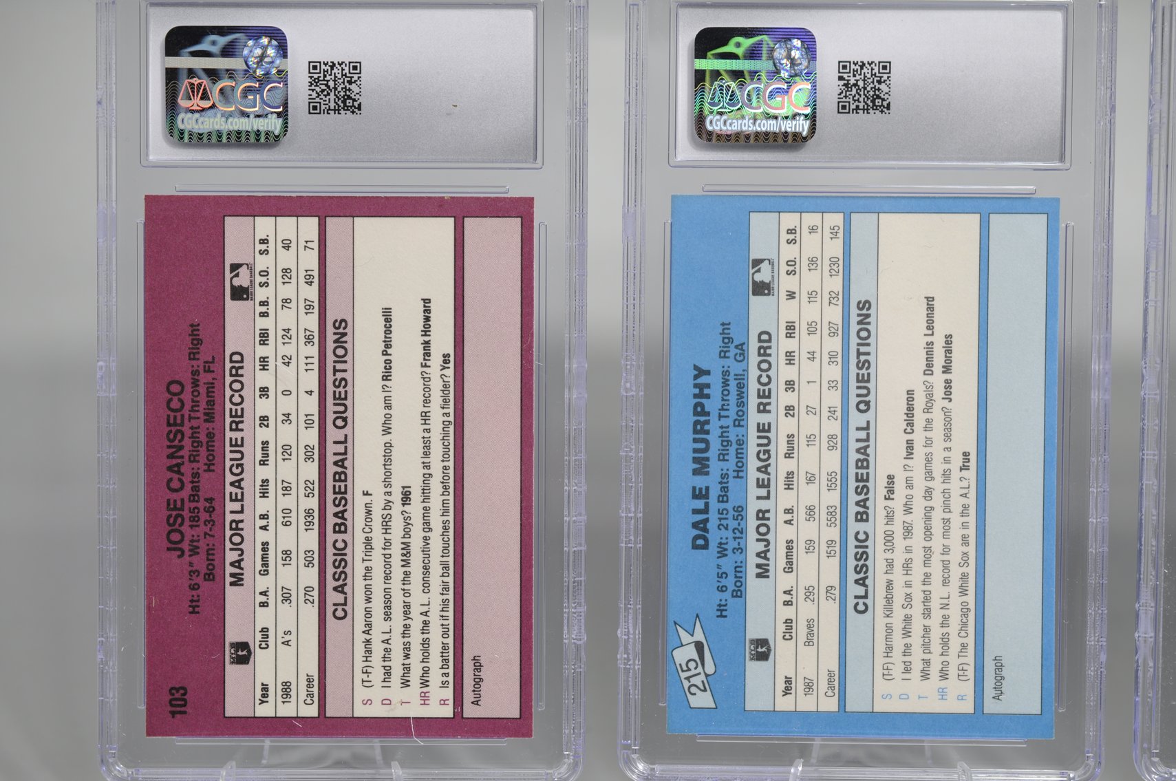 80's Players Graded Cards