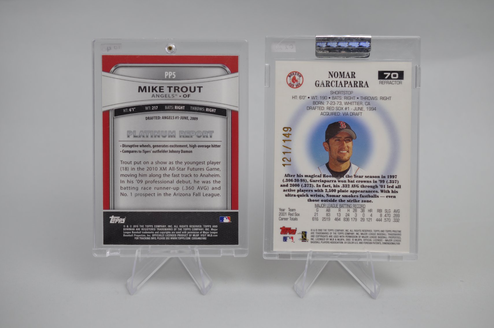 Trout & Garciaparra Cards