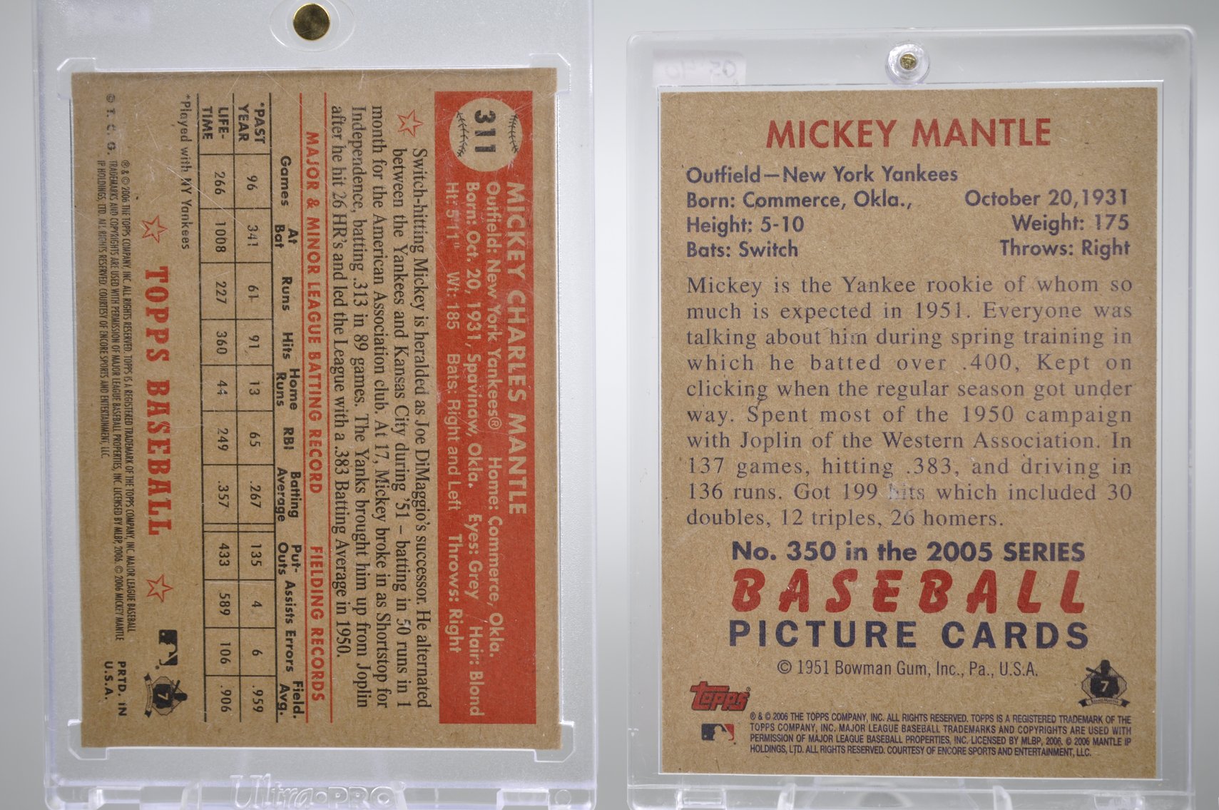 Mickey Mantle Baseball Card Assortment (Reprint)