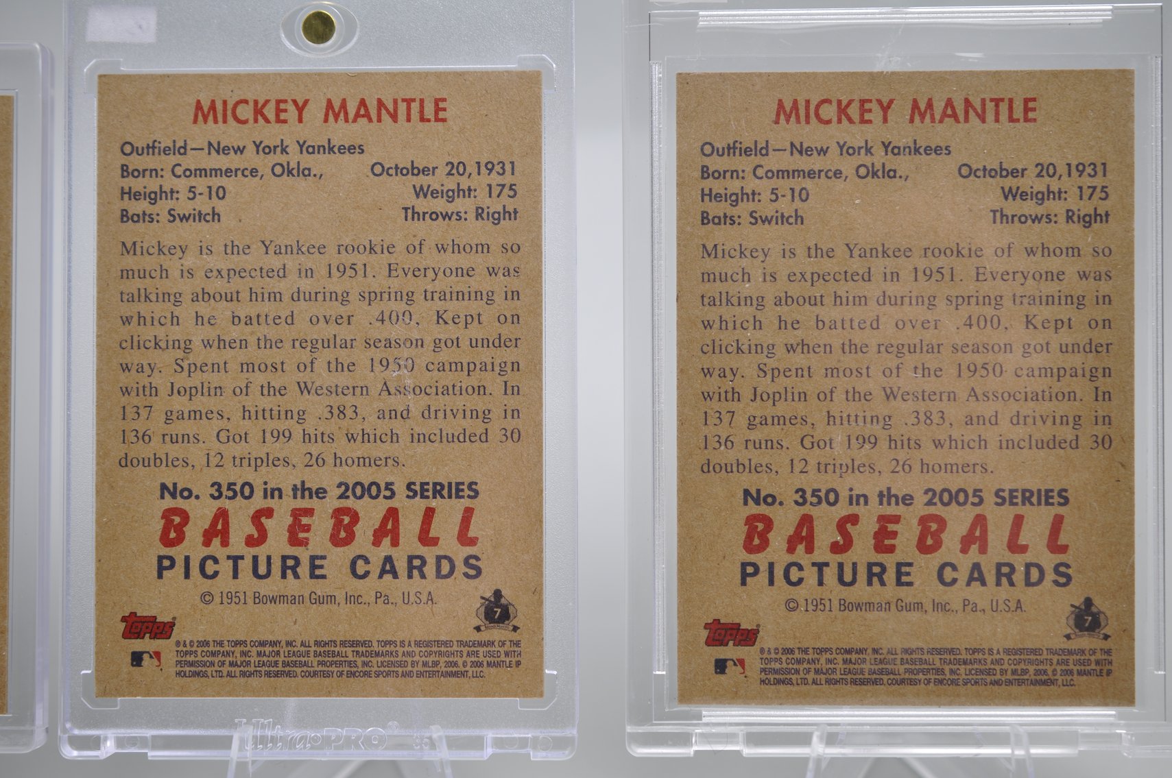 Mickey Mantle Baseball Card Assortment (Reprint)