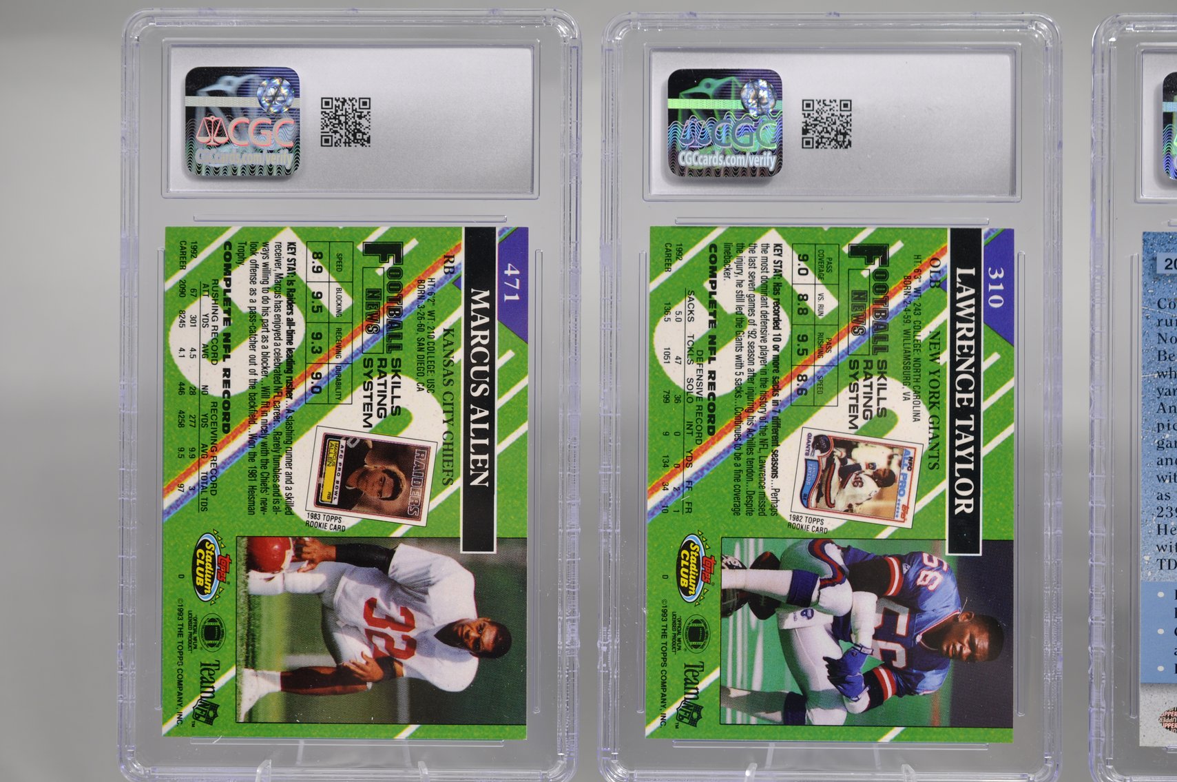 NFL Legends Graded Cards Collection