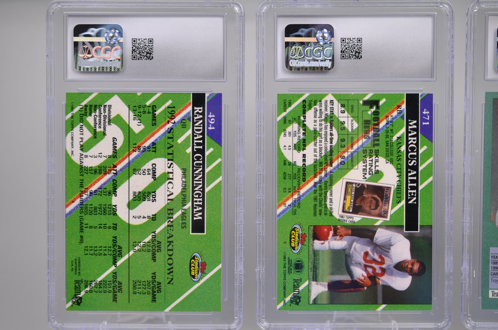 1990s NFL Legends Graded Cards Collection
