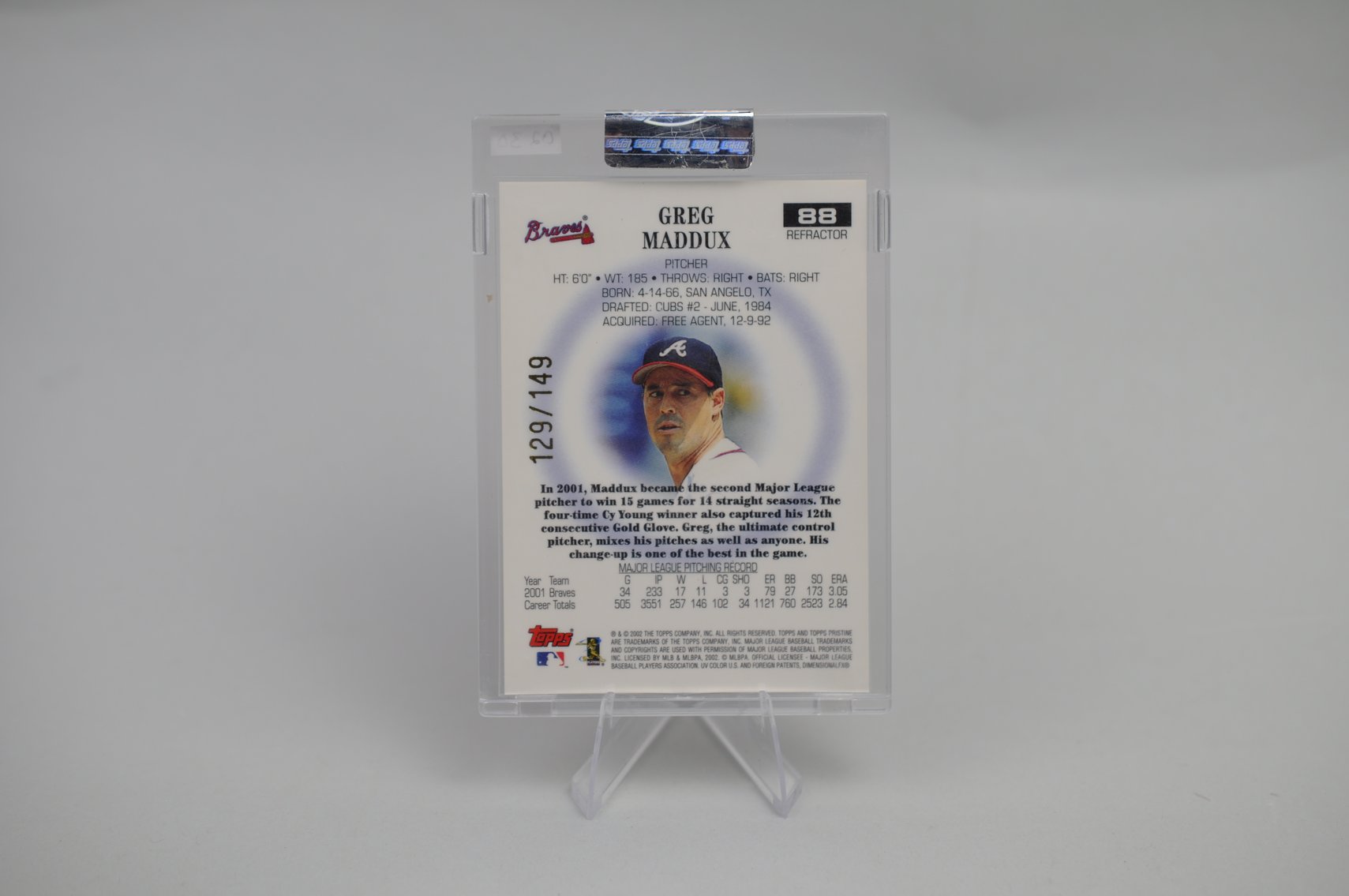 Greg Maddux Ltd Edition Refractor Card