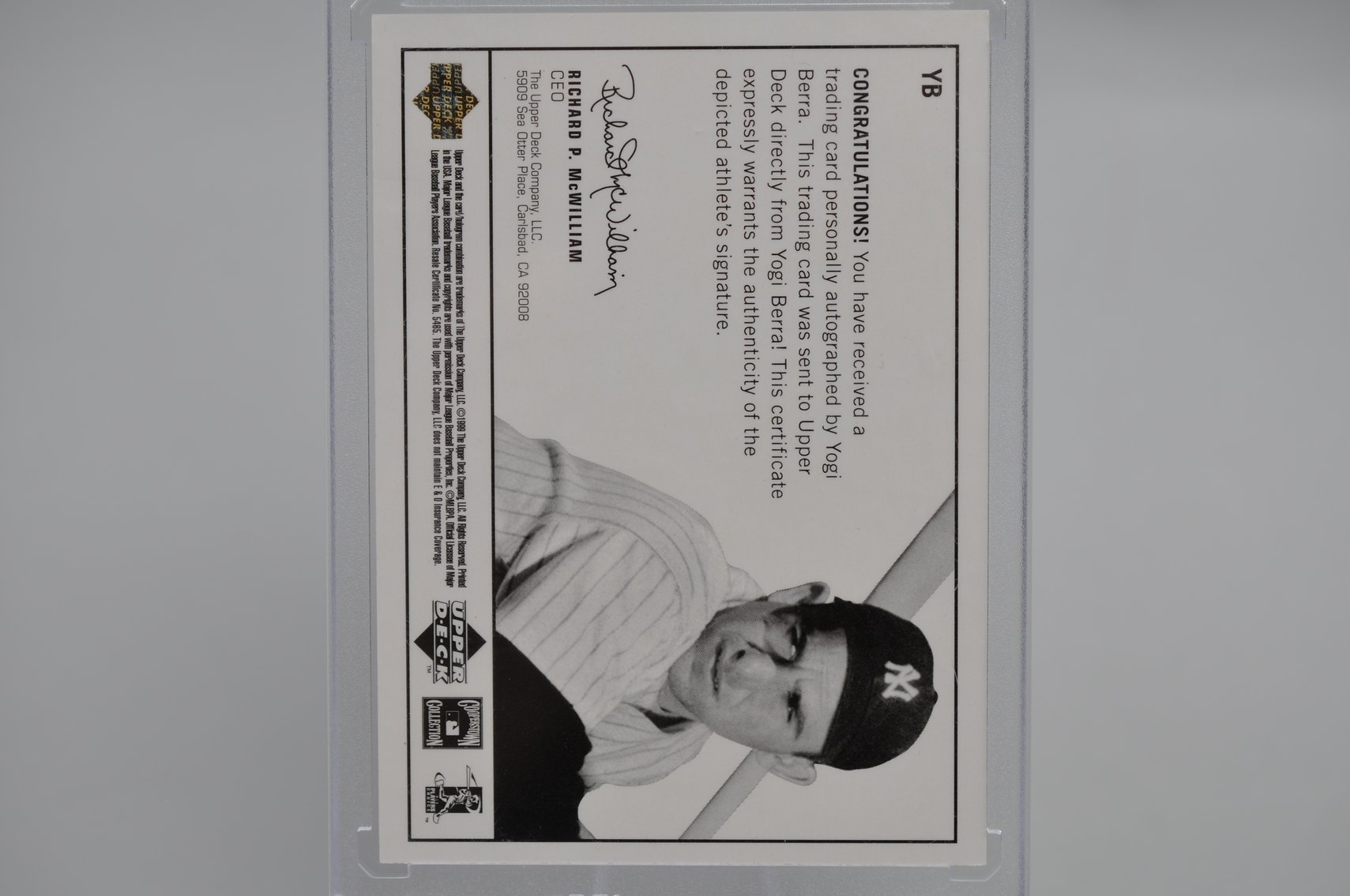 Yogi Berra Signed Baseball Card