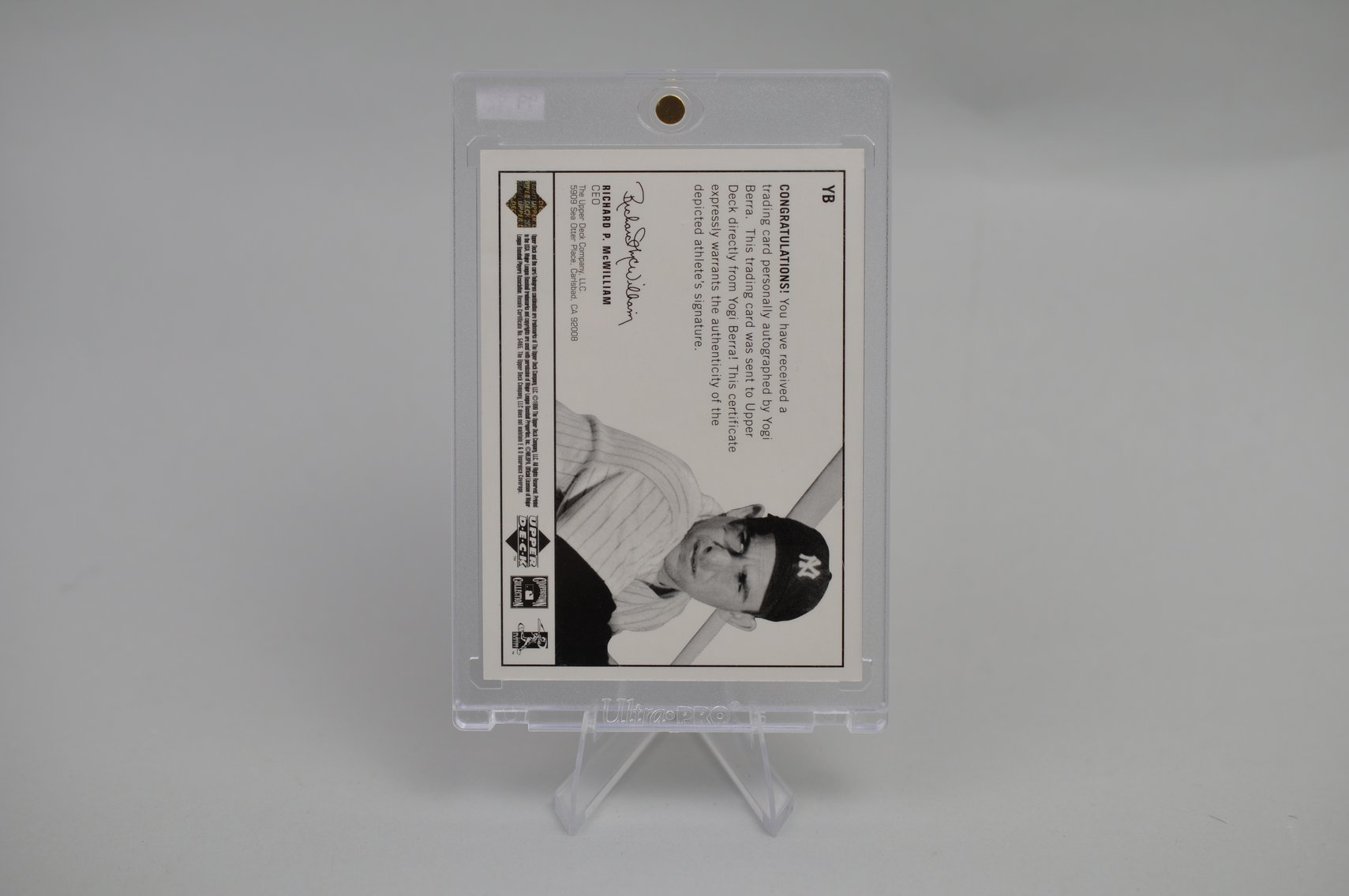 Yogi Berra Signed Baseball Card