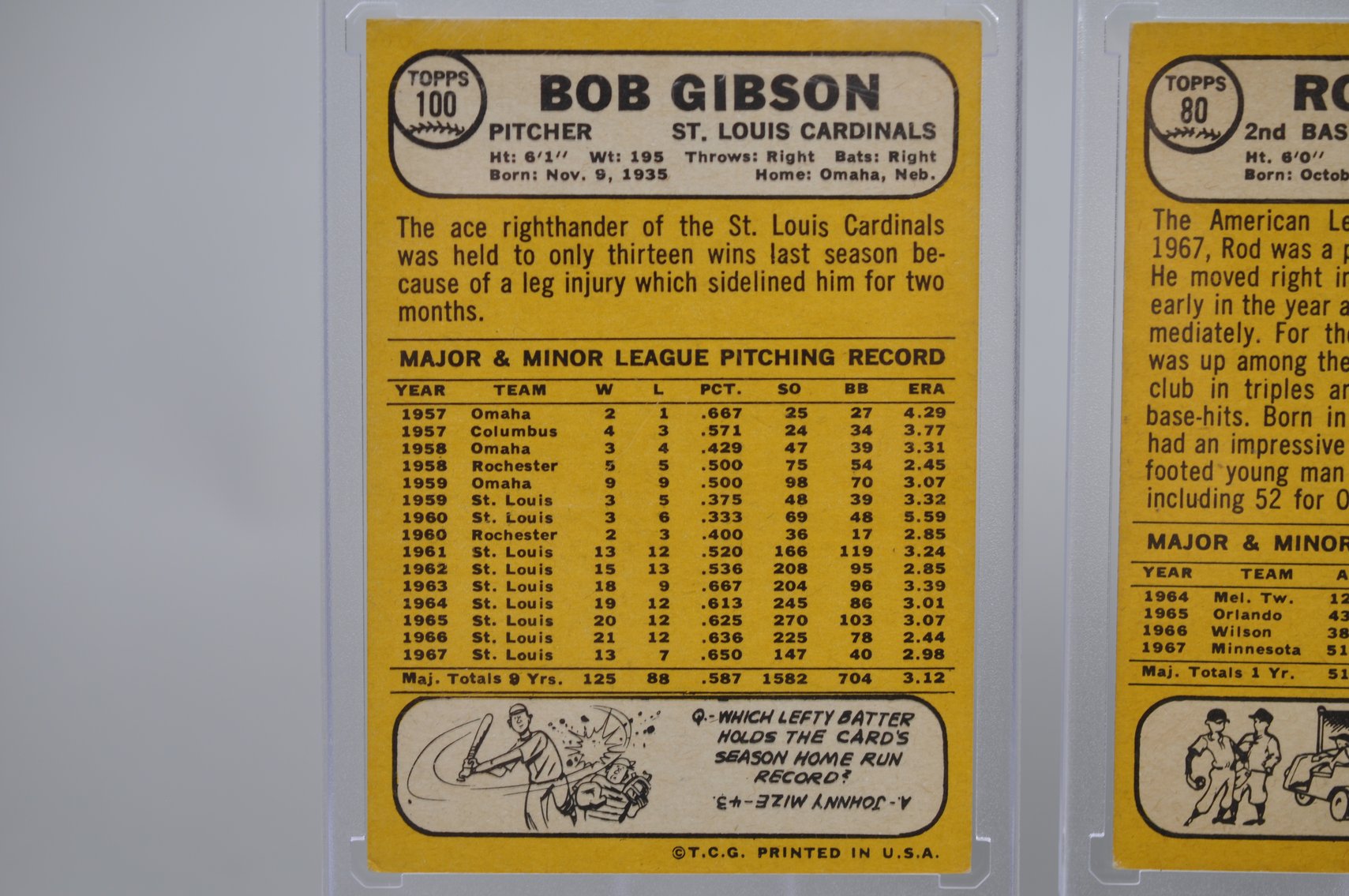 60's HOF Player Cards