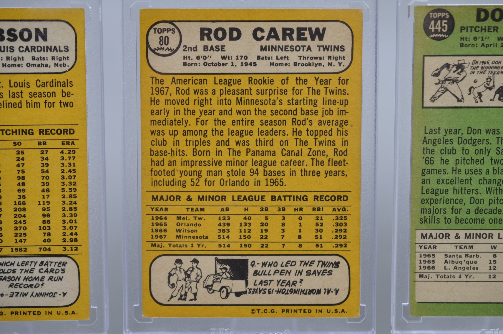 60's HOF Player Cards
