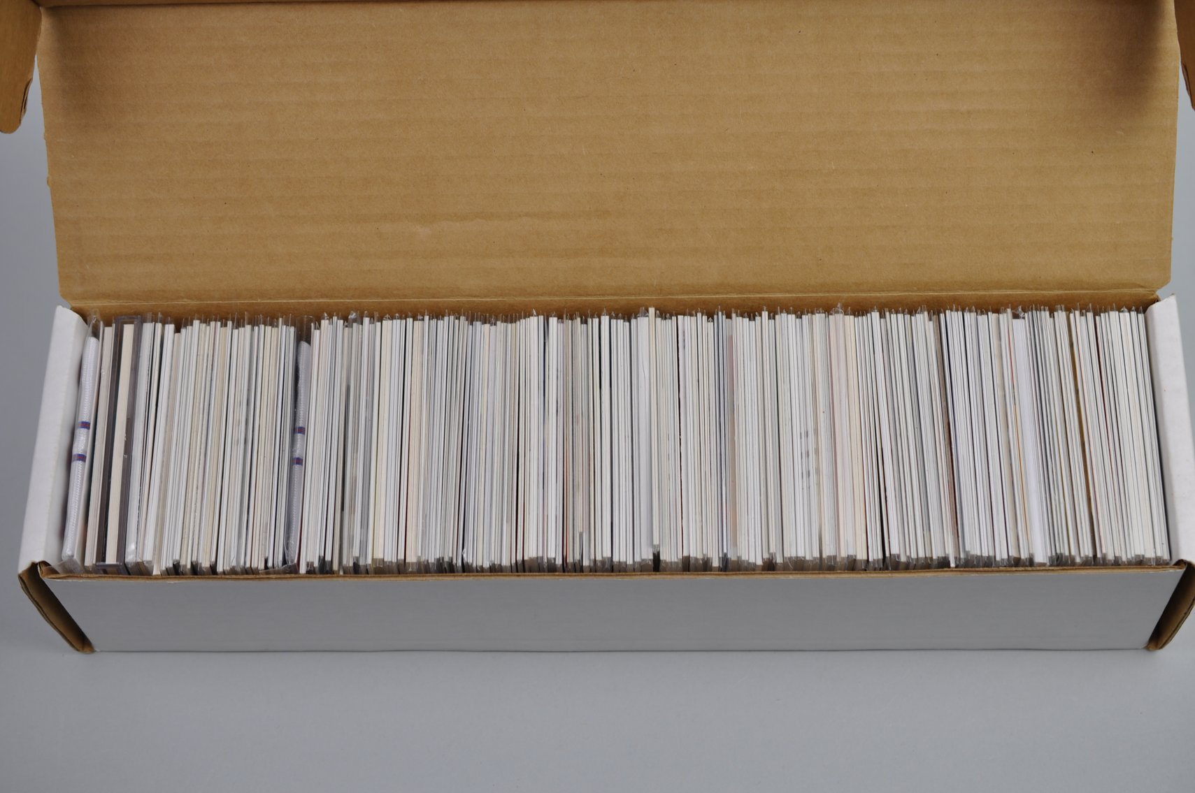 Box of Baseball Jersey, Bat, and Swatch Cards