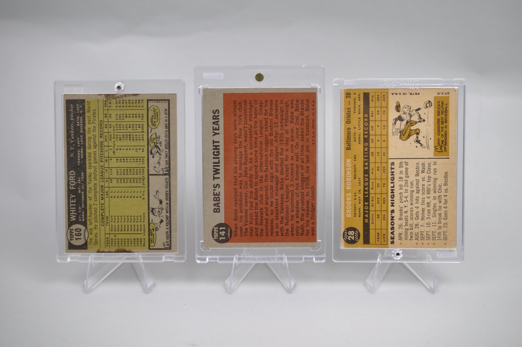 Ruth, Ford, & Robinson Early 60's Cards