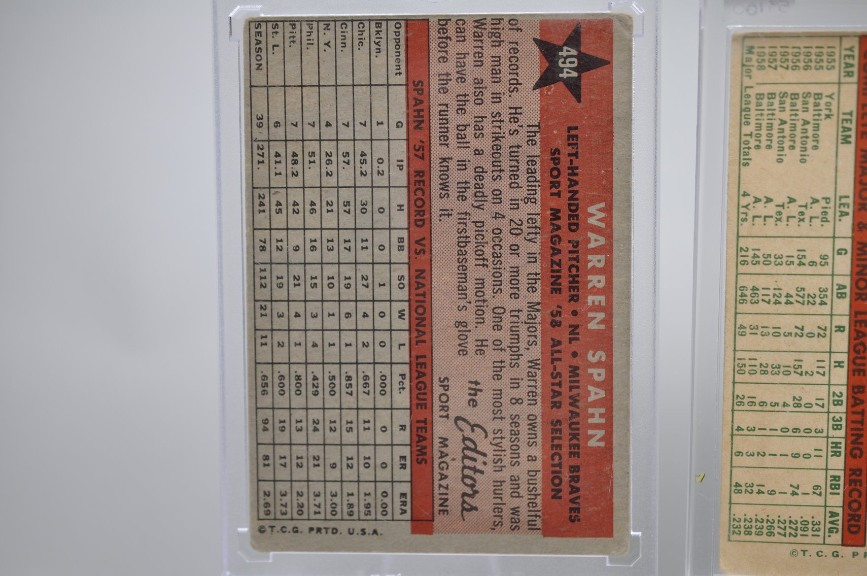 Late 50's HOF Cards