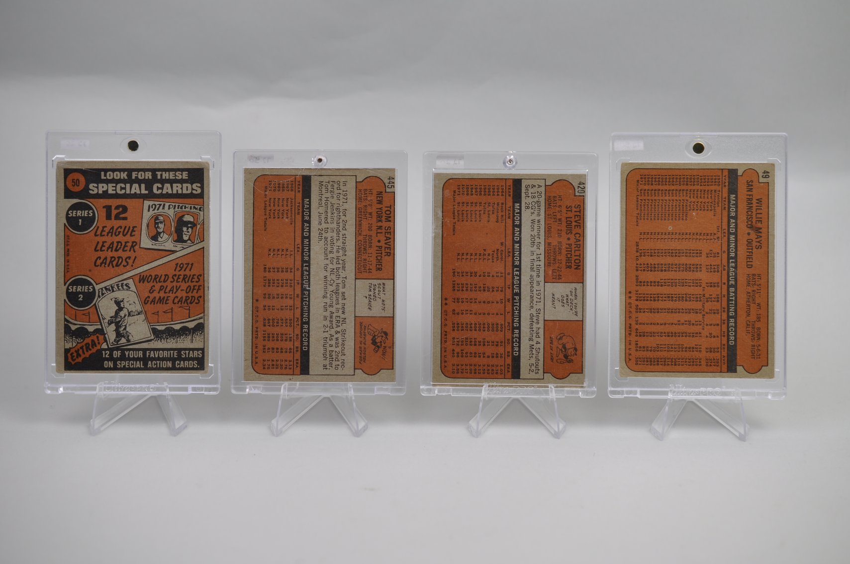 1972 Mays, Seaver, & Carlton Card Collection