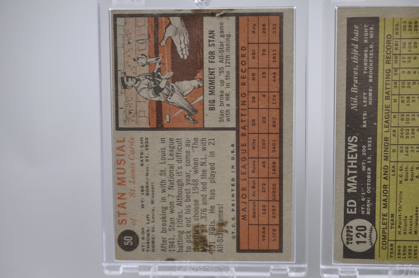 1960's Mathews and Musial Cards