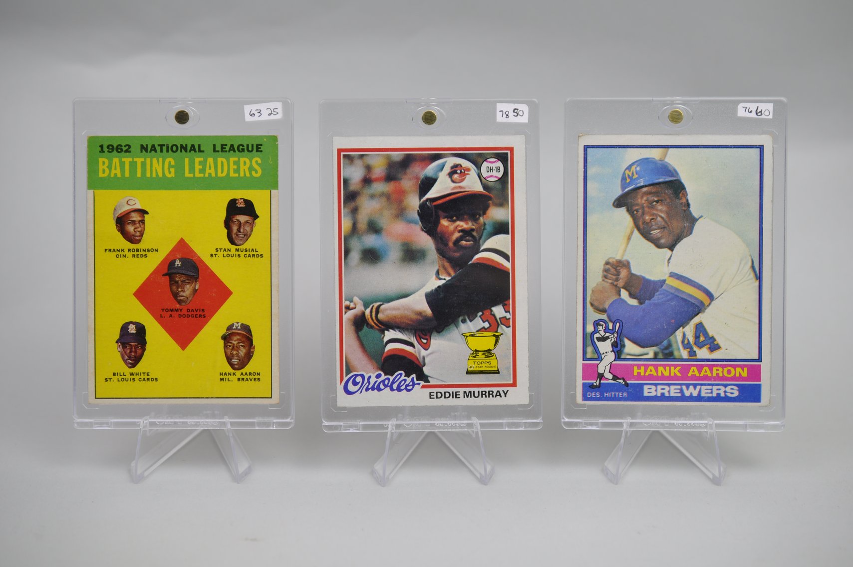 Aaron, Murray, & NL Leaders Cards