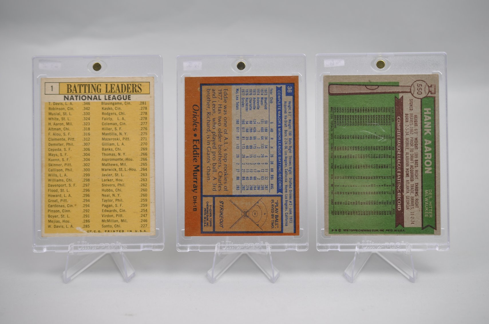 Aaron, Murray, & NL Leaders Cards