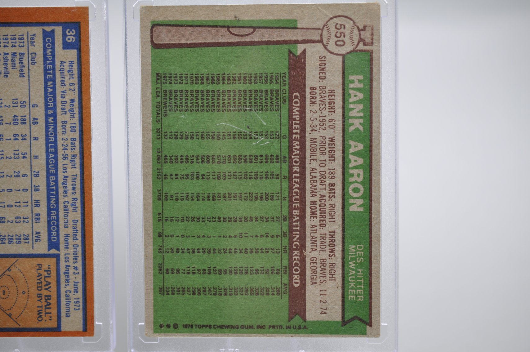 Aaron, Murray, & NL Leaders Cards