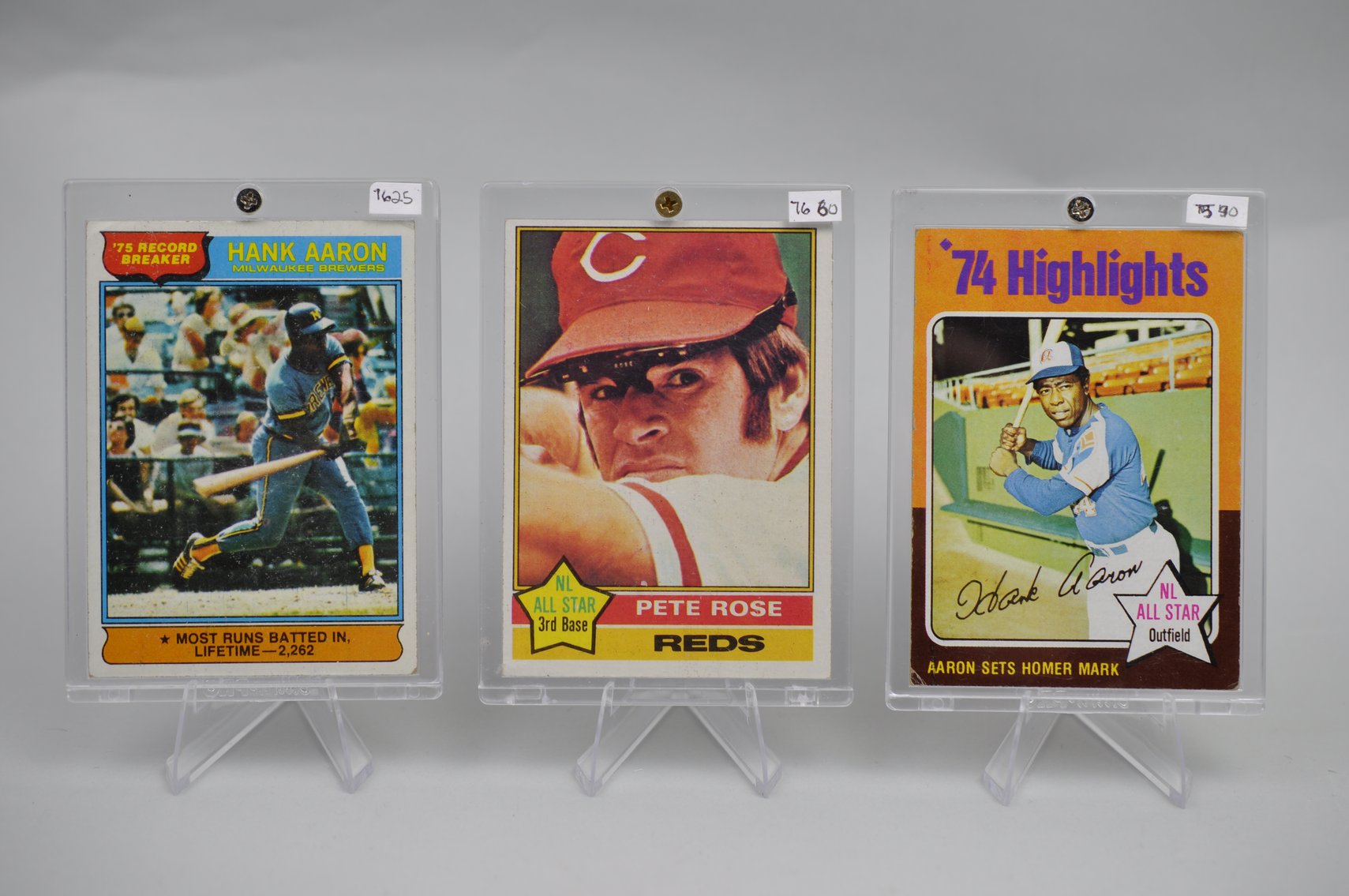 Hank Aaron and Pete Rose Cards