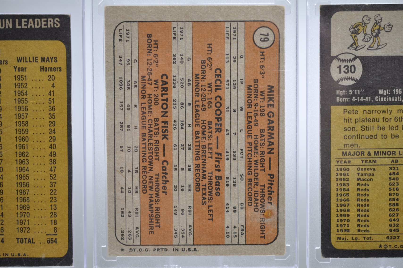 Mays, Rose, & 1972 Rookie Stars Card