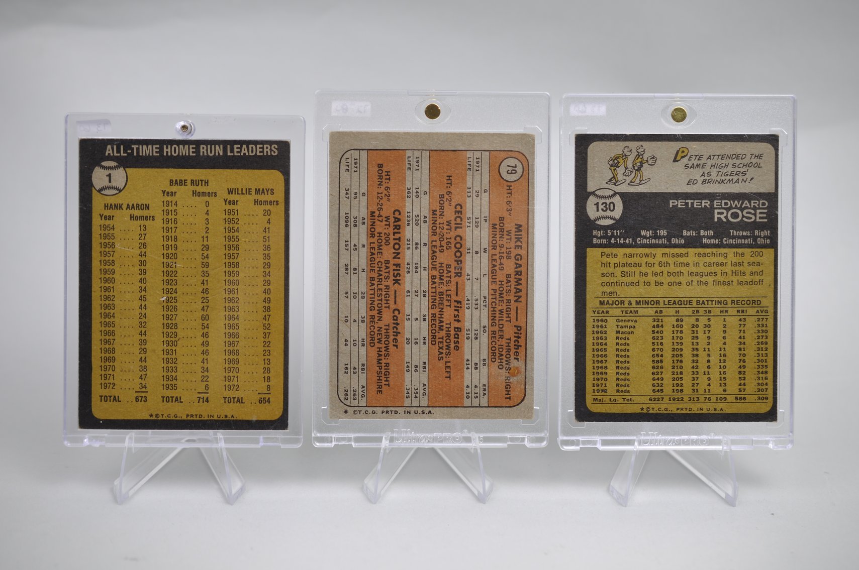 Mays, Rose, & 1972 Rookie Stars Card