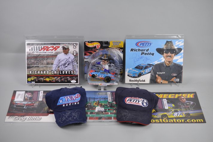 NASCAR Collection with Signed Driver Photos & Hats