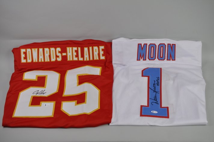 Moon & Edwards-Helaire Signed Football Jerseys