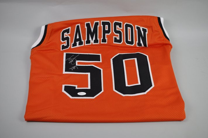 Ralph Sampson Signed Orange Jersey