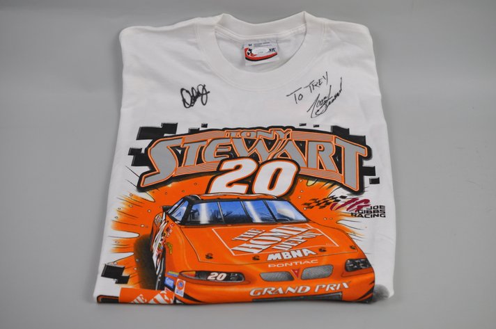 Dale Earnhardt Jr. Autograph on Tony Stewart T-Shirt
