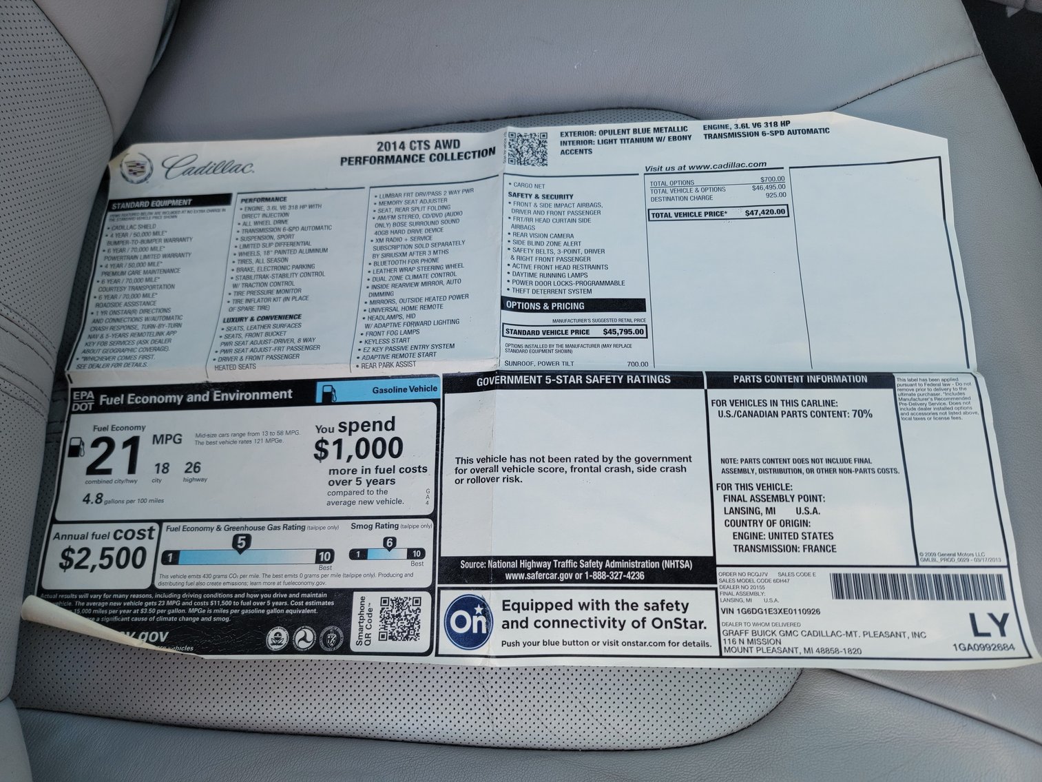 Image for 2014 Cadillac CTS