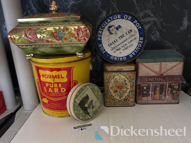 Image for LOT OF TIN CONTAINERS - QTY (6)