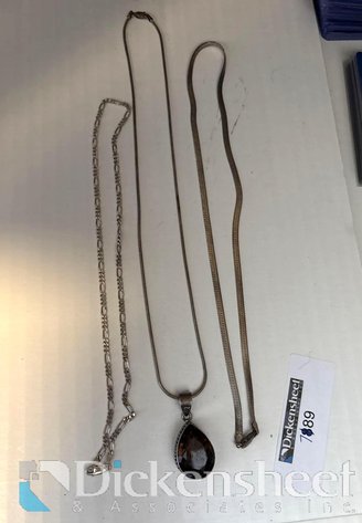 Image for LOT OF STERLING SILVER LIKE NECKLACES - QTY (3)