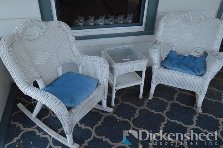Image for LOT - WICKER CHAIRS AND TABLE