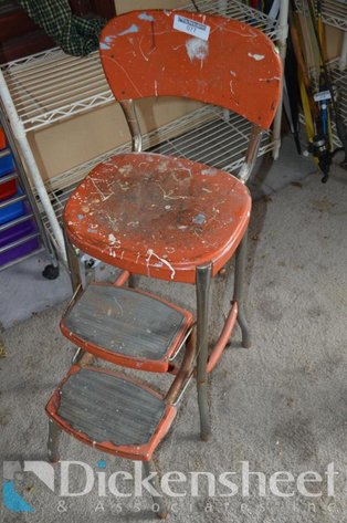 Image for VINTAGE METAL KITCHEN STEP AND STOOL