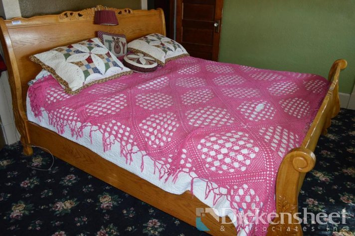 Image for WOOD SLEIGH BED AS SHOWN 2ND FLOOR BRING HELP