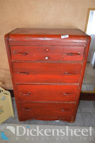 Image for VINTAGE 4 DRAWER WOOD DRESSER