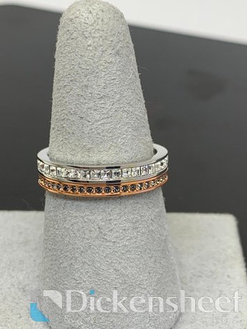 Image for Swarovski Two Tone Wedding Band