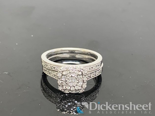 Image for Sterling Silver Wedding Set With Diamonds