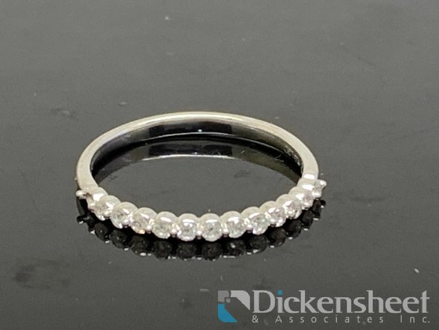 Image for Sterling Silver Wedding Band With Lab Grown Diamonds