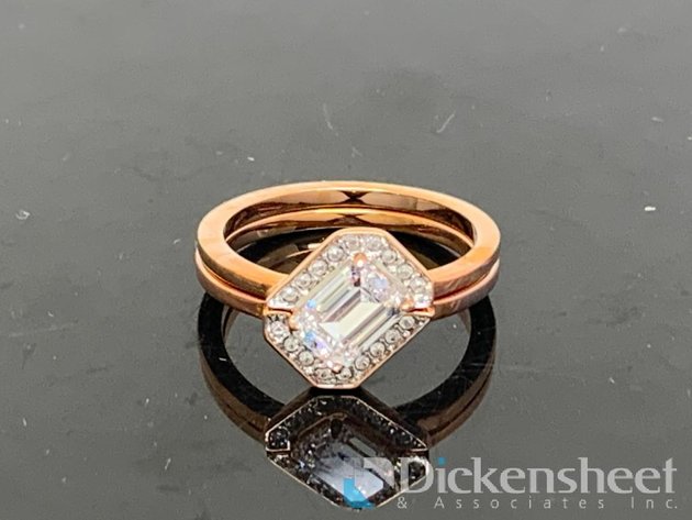 Image for Swarovski Rose Gold Tone Wedding Set With Box